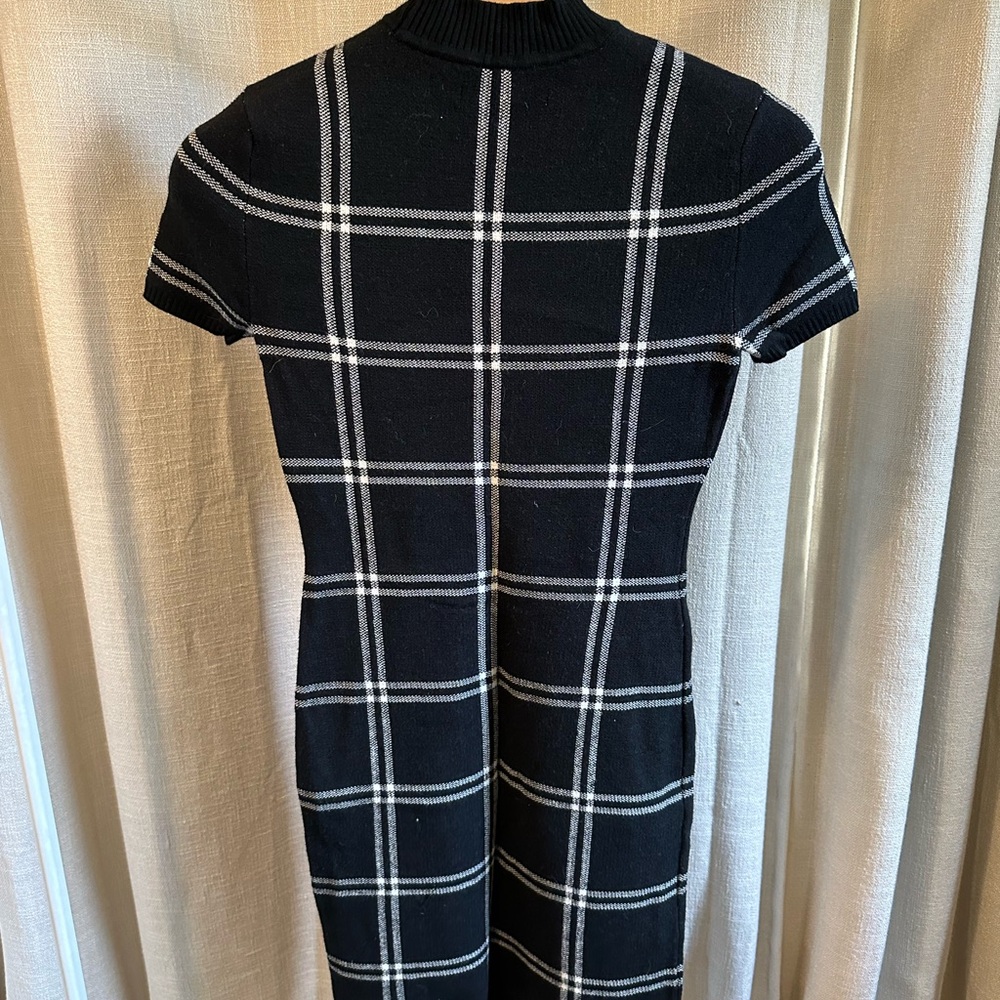 Plaid Black Bodycon Dress